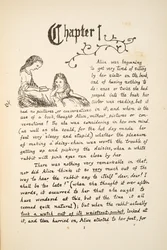 Alice con sua sorella, illustrazione da Le avventure di Alice sottoterra, pub. 1886 (facsimile)