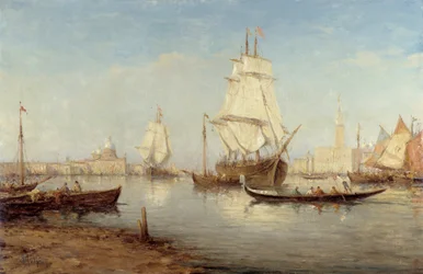 Galeoni e gondole nel bacino di San Marco a Venezia (collezione fondazione regards de Provence, Marsiglia)