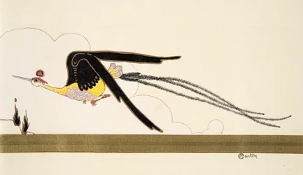 Uccello del Paradiso, da La Mode en mil neuf cent douze. chez Marcelle Demay. pub. 1912