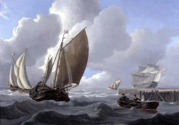 Navigazione al largo della costa olandese