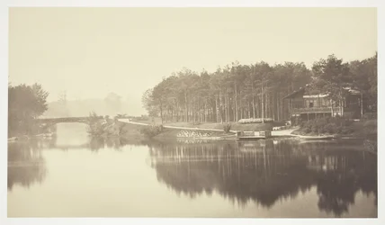 Senza titolo, c. 1850 (Ponte e chalet nel Bois de Boulogne, un parco a Parigi)