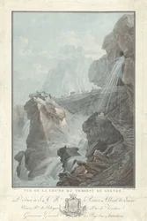 Vista sulla cascata di Gelten Vue de la Chute du Torrent de Gelten Vues remarquables des montagnes de la Suisse