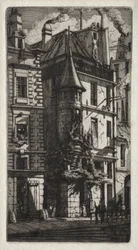 Incisioni di Parigi: Casa con una Torretta, Via dei Tessitori