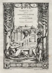 Frontespizio per un catalogo delle incisioni di Thomas de Leu