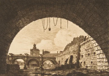 Le Pont-neuf e la Samaritaine sotto il primo arco del Pont-au-Change Pont-neuf