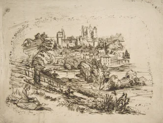 Rovine del Castello di Pierrefonds, dopo Viollet-le-Du..., 1858