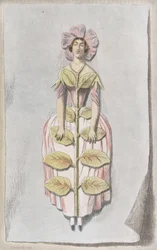 Pervenche Desséchée, da Les Fleurs Animées, 1847