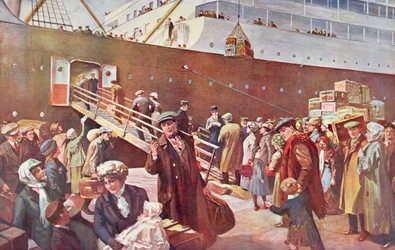 Emigranti diretti in Canada a bordo della RMS Empress, Liverpool