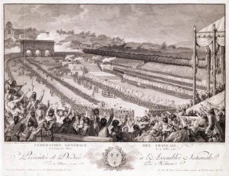 Festa della Federazione, 14 luglio 1790, al Campo di Marte, inciso da Isidore Stanislas Helman