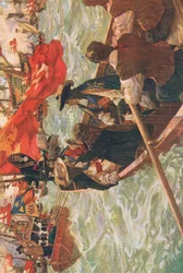 Ritorno a casa di Carlo II, illustrazione da The History of the British People pubblicata da Waverley, 1940 circa (litografia a colori)