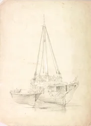 Vecchia barca da pesca e barchetta