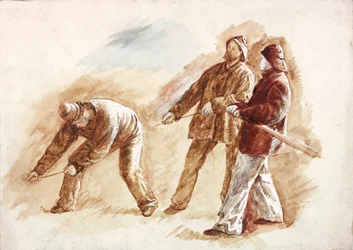Studio di pescatori al lavoro