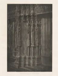 Planche XIII - Cathédrale de Chartres, Statues Colonnes de la Porte Centrale du Portail Royal (Piastra XIII - Cattedrale di Chartres, Statue Colonne nella Porta Centrale dell