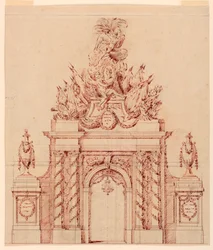 Progetto per una decorazione dipinta in onore di un generale francese che era stato governatore di un principe ereditario