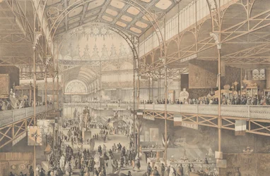 Vista interna del Crystal Palace di New York, 1853