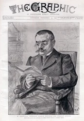 Ritratto di Théophile Delcassé (1852-1923), politico francese e ministro degli affari esteri.