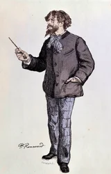 Ritratto dello scrittore Alphonse Daudet (illustrazione di Paul Renouard)