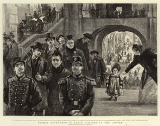 Domenica pomeriggio a Parigi, visitatori al Louvre