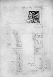 Dettagli della fontana nel lavatoio, Certosa di Pavia, 1891