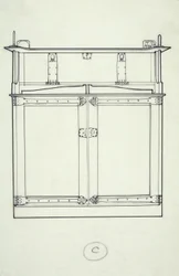 Disegno a linee di mobili (un armadio), c.1910