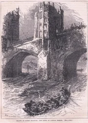 Fuga della Regina Eleonora: scena al London Bridge AD 1263