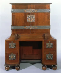 Armadio - fronte chiuso, 1898 (mogano e agrifoglio bianco)