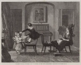 Bambini che giocano a cavalli, nella tarda Esposizione Internazionale