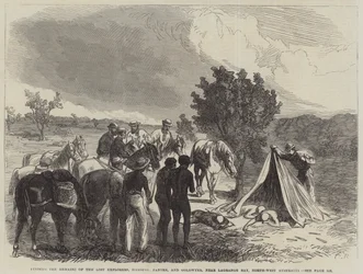 Ritrovamento dei resti degli esploratori perduti, Harding, Panter e Goldwyer, vicino a Lagrange Bay, Australia nord-occidentale