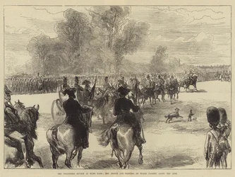 La Revisione dei Volontari a Hyde Park, il Principe e la Principessa del Galles che passano lungo la Linea