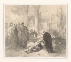 Corpi di Romeo e Giulietta tra figure in lutto
