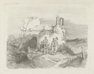 Uomini presso una rovina