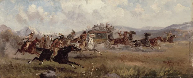 Sioux che attaccano una diligenza, 1909