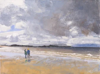 Due figure, 2017 (olio su tela)