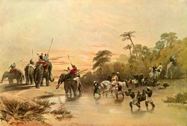 Ritorno dalla caccia al cinghiale in India, 1840s, 1901
