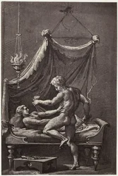 Fotoreproduzione di un disegno di Perino del Vaga, Lo stupro di Lucrezia