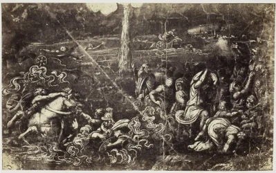 Fotoreproduzione di un disegno di Raffaello, esercito che affoga dopo il passaggio di Israele attraverso il Mar Rosso