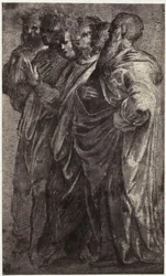 Fotoreproduzione di un disegno di Raffaello, sei saggi