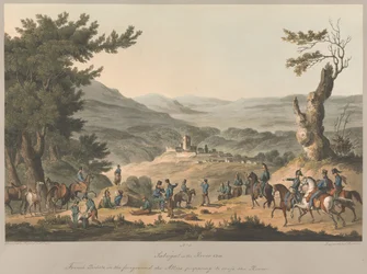 N. 5  Sabugal sul fiume Coa: in primo piano le postazioni francesi; gli Alleati si preparano ad attraversare il fiume.