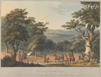 N. 7 Vista in lontananza di Cuidad Rodrigo dal bosco di querce vicino al villaggio di Espeja, marzo 1811