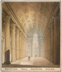 Vista interna della Sala Egiziana, Mansion House, Città di Londra