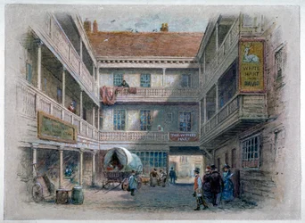 Cortile della White Hart Inn, Borough High Street, Southwark, Londra