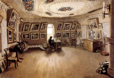 Autoritratto in un interno 1860, di Carl Von hampeln (1808-1880). Pittore russo/austriaco.