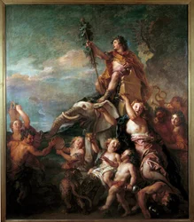 Il trionfo di Bacco. Dipinto di Charles de la Fosse (1636-1716), XVII secolo. H. 1,57 x 0,83 m.