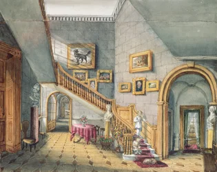 La scala, Strood Park, f26 da Un Album di Interni, 1843