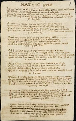 Poesia di Charlotte Bronte. Copia autografa corretta, con cancellature, della poesia 