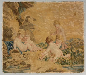 Bambini che giocano: Il bagno, 1700