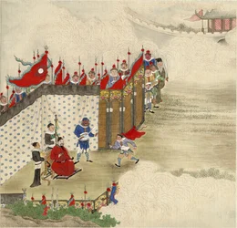 Principe cinese che riceve un corriere, ca 1820