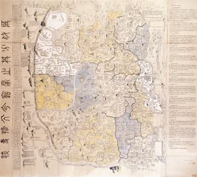 (Una mappa amministrativa) delle 13 province delle capitali del nord e del sud