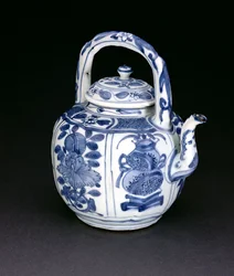 Boccale da vino kraak blu e bianco, Wanli, 1590-1610 (porcellana)