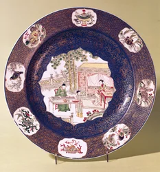 Piatto circolare con scena musicale, Periodo Kangxi (1662-1722)